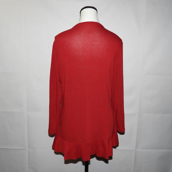 Cable and gauge long sleeve red blouse women’s size large - Picture 3 of 7